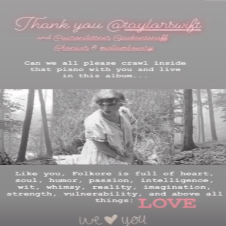 Blake Lively thanked Taylor Swift for mentioning her daughter's name in her music.